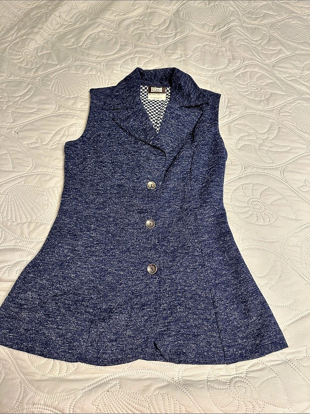 Fenton Women's Checkered Lined Vest Blue